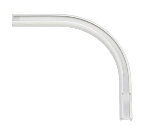 Gardinia Round Arch for Curtain Track Extensions/Single Track Curtain Track 90° Right Angle 12/13cm White Aluminium