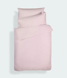 Bianca Plain Dyed Pink Duvet Cover Set for 105 cm Bed 100% Cotton Percale