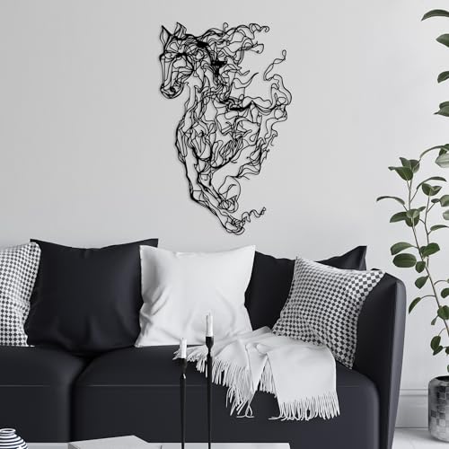 Stylish Black Decorative Metal Wall Accessory, 41 x 66 cm, 100% Metal, 1.5 mm Thick, Easy Wall Mounting, Perfect for Modern Home Decor