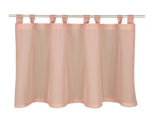 Gardinia Bistro Curtain Voile Plain Pink 135 x 50 cm