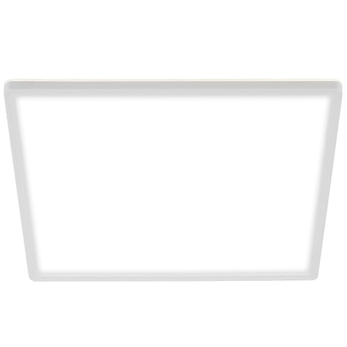 BRILONER Leuchten LED Panel, Ceiling Light, Ceiling Lamp Incl. Backlighting Effect, 22 Watts, 3, 000 Lumens, 4, 000 Kelvin, White, Square, 42x42cm