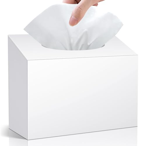 Acrylic Hand Towel Box Cover Compatible with Kleenex Disposable Hand Towels Wall-Mounted Paper Towel Dispenser Suitable for Tabletop, Bathroom, Car, and Office Use (Glossy White)