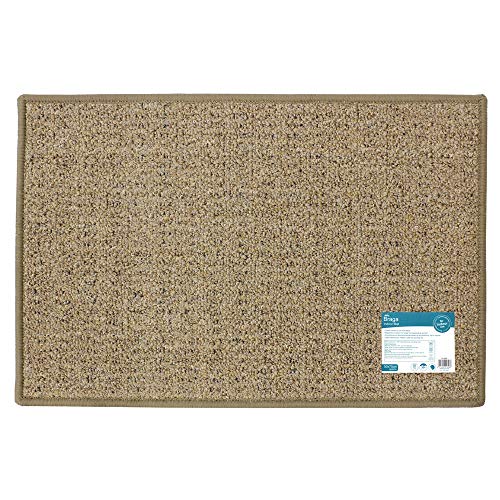 JVL Braga Machine Washable Latex Backed Door Mat, Beige
