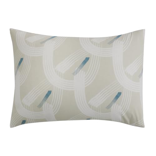 Printed Cotton Pillowcase, Made in France, Gabin, 50 x 70 cm, Origin, White