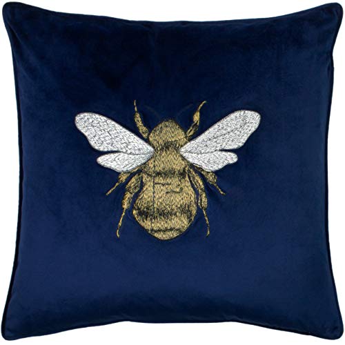 Paoletti Hortus Polyester Filled Cushion, Polyester, Navy