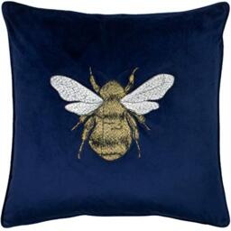 Paoletti Hortus Polyester Filled Cushion, Polyester, Navy