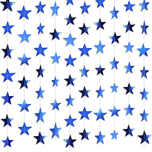 Glitter Star Garland Banner Decoration, 130 Feet Bright Star Hanging Bunting Banner Backdrop for Engagement Wedding Baby Shower Birthday Christmas Party Decor (Royal Blue)