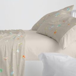 Burrito Blanco - Cotton Bedding Set - 90 cm Bed Design 629 - Linen Color (90 x 190/200 cm.)
