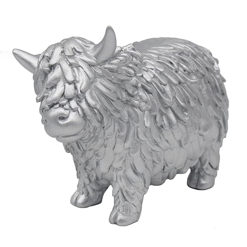 Lesser & Pavey Highland Cow Silver Decor Figurine