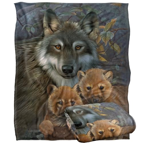 Jq Licensing - Jg-Jp Wolf And Pups Silky Touch Super Soft Throw Blanket 152 X 127 Cm