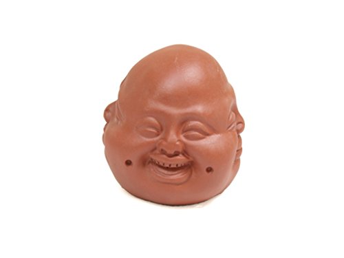 TEA SOUL Yixing Clay 4 Faces Buddha Statue for Tea Ceremony, Brown