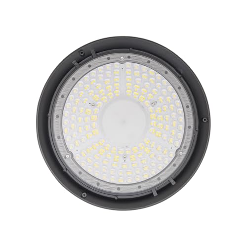 PNI D-Light 2200 LED lamp, High Bay Type, 200W, 27000lm, 6500K, 230 V Power Supply, IP65, for Industrial Lighting in high-Rise Spaces, Black