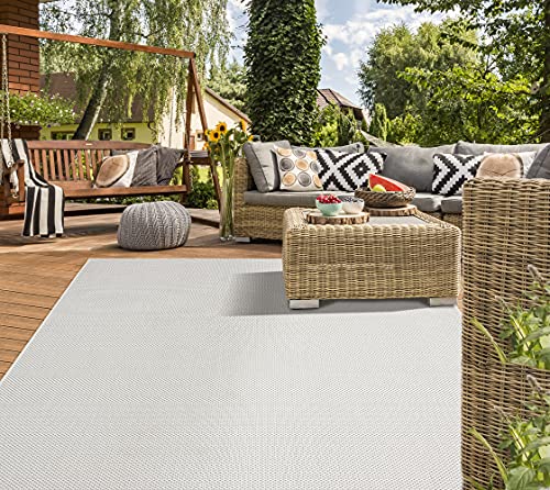 Mia's Teppiche Lara In- and Outdoor Rug, Flat Fabric, 80x200 cm, Creme