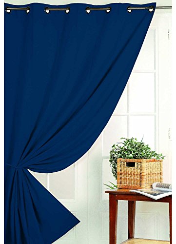 HomeMaison Non-Fire Blackout Curtain M1, Polyester, Outremer, 260 x 140 cm