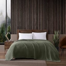 Eddie Bauer Blanket Soft Waffle Weave Bedding, Medium Weight Bedroom Decor, Softens Every Wash, Twin, Green