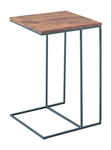 ASPECT Alana Wooden Top Side End Laptop Table/Sofa Couch Console Stand, Steel Vintage, 40x40x60 cm