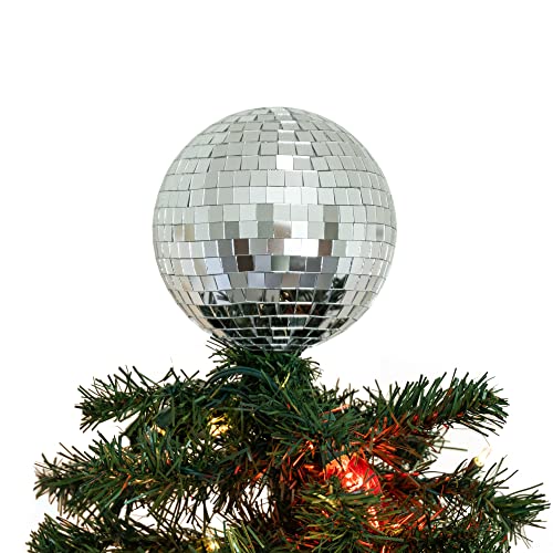 "6"" Disco Ball Christmas Tree Topper - Havenstone Home - Christmas Tree Topper, Christmas Decorations, Disco Decor, Christmas Decor"