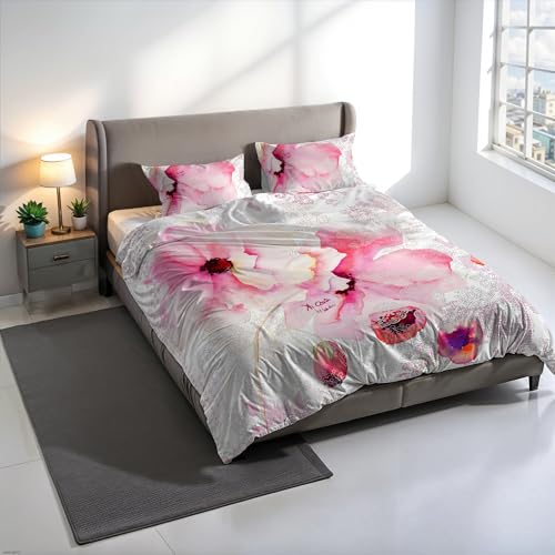 KIO640 KIO640 Digital Print Duvet Cover Set, 100% Cotton, Made in Italy, Double Bed Duvet Cover Set 250 x 200 cm+2 Pillowcases 50 x 80 cm