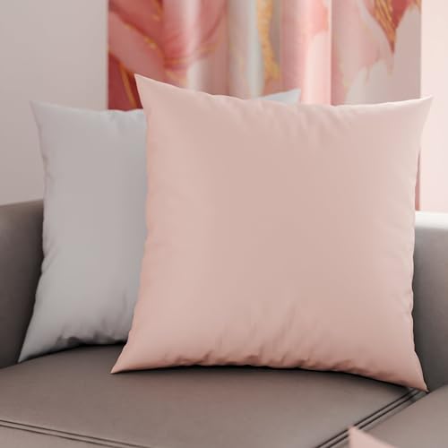PETTI Artigiani Italiani - Pair of Pillow Cases 45 x 45 cm in Microfibre, Pillows for Bedroom Furniture, Sofa, Set of 2 Cushion Covers, Double Face Pillowcase Powder Light Grey