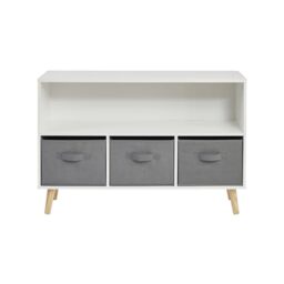 Liberty House Toys Kids Storage Shelf and Fabric Storage Bins, H60 x W90 x D28cm