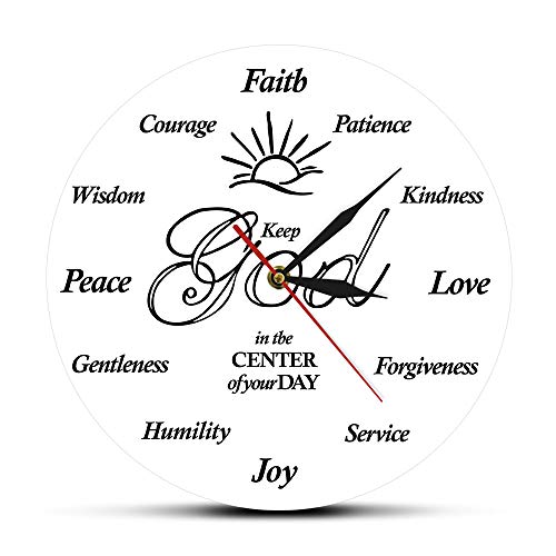 The Geeky Days Put God First Inspirational Quote Christian Silent Non Ticking Wall Clock Religious Family Clock Jesus Biblica The God Quartz Battery Operated Round Wall Watch