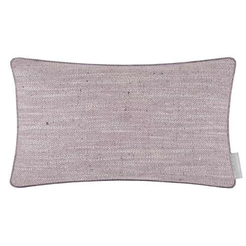 Voyage Maison Jedburgh Feather Filled Cushion – Herringbone Textured Woven Artisan Country Décor (Heather - 30x50cm)