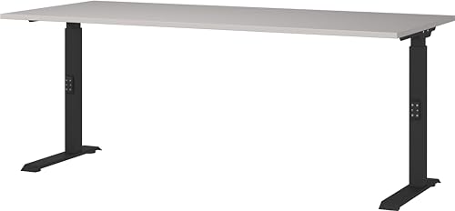 Germania Desk 7912-630, in cashmere/black, me. height-adjustable, 180 x 91 x 80 cm (WxHxD)