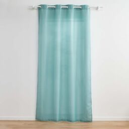 Douceur d'Intérieur, Zeline Sage Curtain with Eyelets 140 x 260 cm Plain Polyester and Metallic Thread
