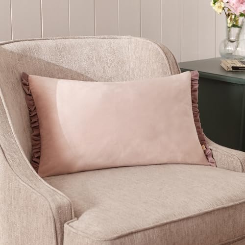 furn. Wylder Tilly Velvet Feather Rich Cushion - Pink/Heather - 30x50cm