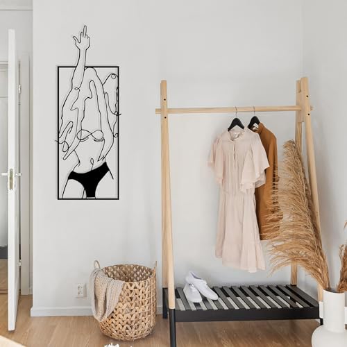 Stylish Black Decorative Metal Wall Accessory, 24 x 63 cm, 100% Metal, 1.2 mm Thickness, Perfect for Modern Home Decor and Unique Wall Art