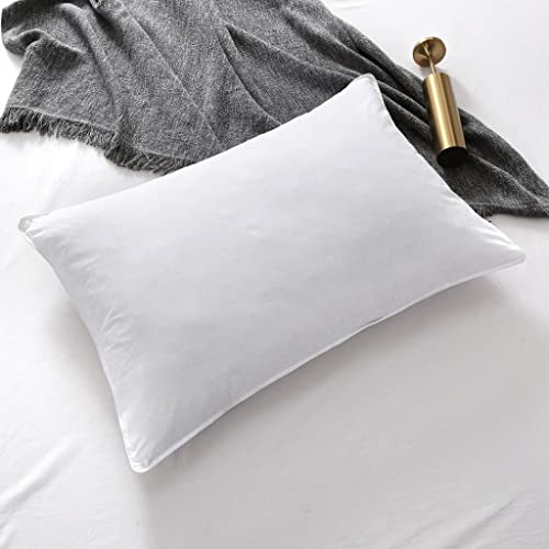 Kampala Hill Homespace Direct Duck Feather and Down Pillow Pair Luxury 100% Cotton Cover Soft/Medium Support for Front and Side Sleepers