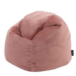 icon Kingston Velvet Kids Bean Bag with Filling Included, Pink