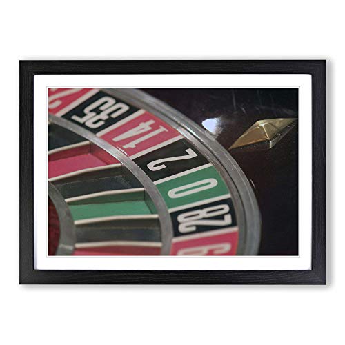 Roulette Table Casino (1) Framed Print - A2 Black Framed Wall Art - Ready to Hang - Modern Nature Picture - Living Room Bedroom Lounge Office