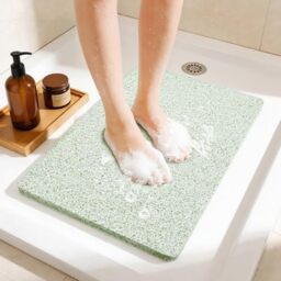 Joyhalo Shower Mats for Showers Anti Slip for Elderly, 24'' x 17'' Non Slip Bath Mat for Inside Shower, Bath Tub Mats for Bathroom Non Slip for Shower, PVC Loofah Bathroom Mats, Mint Green