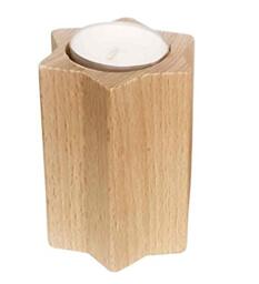Hess Holzspielzeug 40029 Tea Light Holder in Star Shape, Natural, Approx. 9 cm, Decoration for Special Occasions from the Ore Mountains