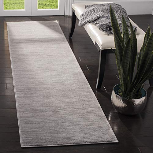 Safavieh Modern Rug for Living Room, Dining Room, Bedroom - Vision Collection, Short Pile, in Silver, 91 X 152 cm