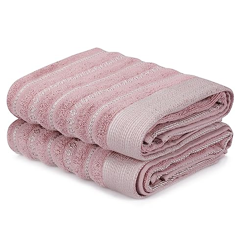 WELL HOME MOBILIARIO & DECORACIÓN Hand Towel Set (2 Piece) Pale Pink and Grey