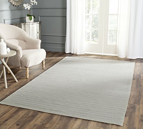 Safavieh Contemporary Indoor Flatweave Rectangle Area Rug, Dhurrie Collection, DHU313, in Grey, 152 X 244 cm for Living Room, Bedroom or Any Indoor Space