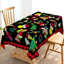 "Hafangry Green Christmas Tablecloth Buffalo Plaid Check Xmas Winter Holiday Party Decoration Rectangular Kitchen Dining Room Home Decor (60"" x 104"")"