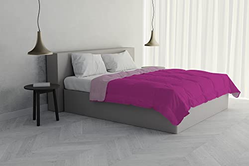 Italian Bed Linen Summer Duvet, Microfiber, Lilac/Fuchsia, 2 Seater