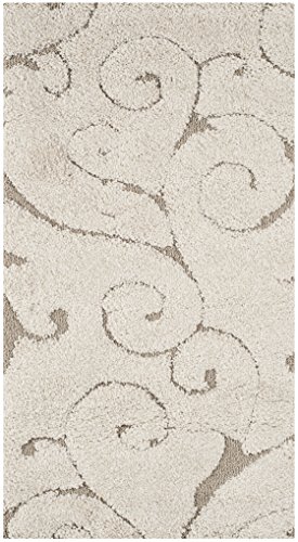 Safavieh Florida Shag Collection Shaggy Rug for Living Room Dining Room Bedroom High Pile Cream and Beige 24 x 36 Inch
