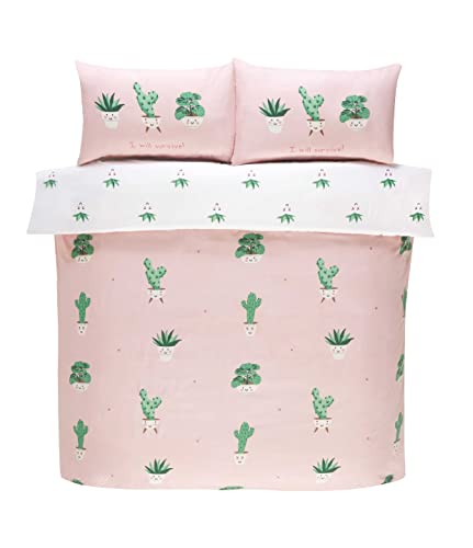 Rapport Home Microfibre Pastel Coloured Double Bedding Set - Reversible Non iron Double Bedding Set, Pink
