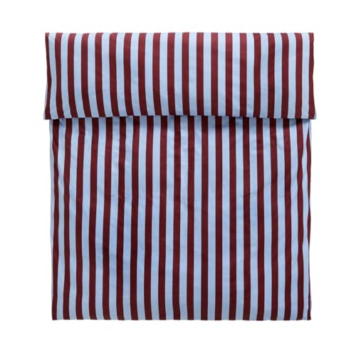 HAY Été 541850 Cotton Duvet Cover Bordeaux and Sky Blue Size 135 x 200 cm