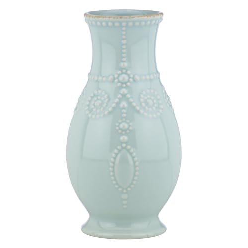 "Lenox French Perle Ice Blue 8"" Fluted Vase, 8 Inches"