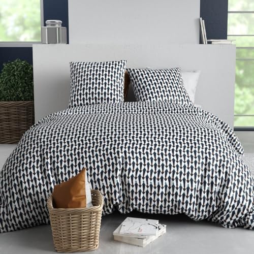 Geo Duvet Cover 240 x 220 cm + 2 Pillowcases Cotton 57 Thread Count