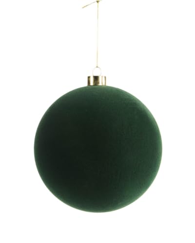 Sage Green Velvet Christmas Bauble 15 cm, Extra Large Tree Ornament