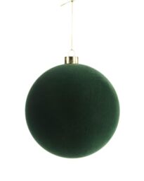 Sage Green Velvet Christmas Bauble 15 cm, Extra Large Tree Ornament