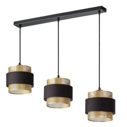 OSRAM Decor Hornet Linear 3xE27 Pendant Light Black Gold