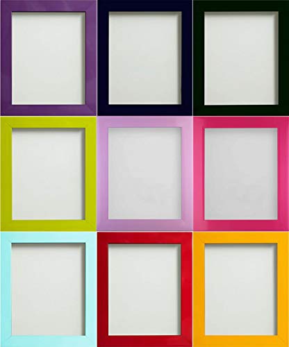 Frame Company Candy Range Hot Pink Picture Photo Frame, 10x8 inch Fitted With High Clarity Perspex *Choice of 11 Colours*