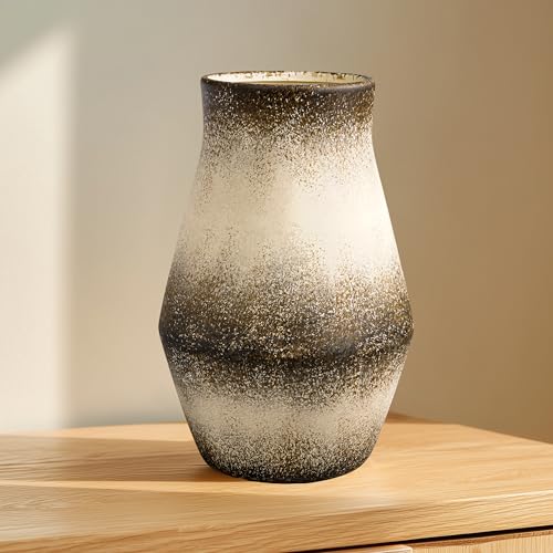 Wancetang Rustic Farmhouse Vase for Pampas Grass, 11 Inch Tall Ceramic Vase for Flowers, Stone Pottery Vases Home Decor, Living Room, Kitchen, Bedroom Decorations, House, Book Shelf Decor